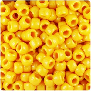 BeadTin Mustard Opaque 9mm Barrel Pony Beads (500pcs) - Picture 1 of 1