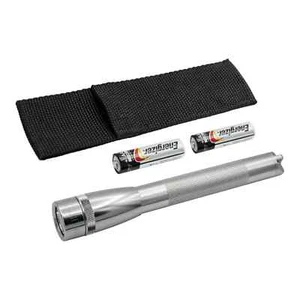 NUOVO Mini Maglite Pro LED 2 AA Holster Pack Argento Mag 332 Lumen 2 Impostazioni di Alimentazione - Foto 1 di 1