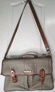 Polo Ralph Lauren pied de poule con borsa messenger business a tracolla in pelle marrone - Foto 1 di 23