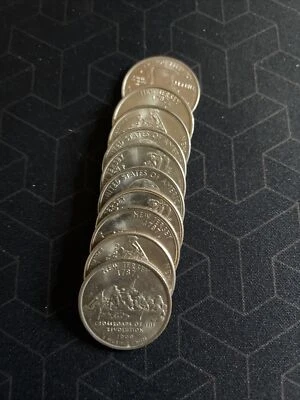 1999 P/D Mixed ￼ 1/4 Quarter Roll (10) Coins New Jersey￼￼￼ - Image 1 of 2