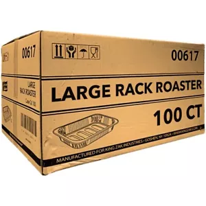 Wholesale Aluminum Large 17" X 12.5" X 3.19" Rectangular Roaster Pan 100 CT Case - Picture 1 of 4