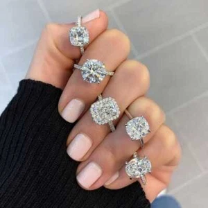 Fashion 5 Styles 925 Silver Plated Ring Cubic Zircon Women Party Jewelry Sz 6-10 - Bild 1 von 9