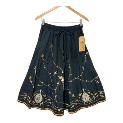 Falda midi vagabundo para mujer S cuentas azules lentejuelas bordadas brillante boho hippie NUEVA Foto 1 de 4