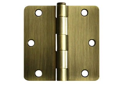 Bisagras de puerta interiores de latón antiguo de 3,5" X 3,5" con radio de cuarto de 1/4" de 3 1/2 pulgadas Foto 1 de 2