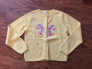 Gymboree Girls yellow Butterfly Sweater  Size 9 - Picture 1 of 5