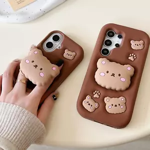 Custodia telefono per Samsung Galaxy 3D cartone animato marrone bellissimo orso silicone morbido - Foto 1 di 17
