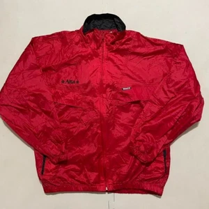 Vintage Obermeyer Men’s Red 100% Nylon Light Rain Windbreaker Jacket Style Parac - Picture 1 of 7