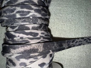 3 yardas gris leopardo lince tela cubierta elástico costura ribete correas elásticas 1/2" - Imagen 1 de 2