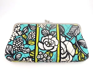 Vera Bradley Island Blooms Snap Kiss Lock Clutch Geldbörse Portemonnaie gesteppt nicht mehr produziert - Bild 1 von 6