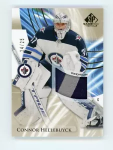 2020-21 UD SP Game Used Connor Hellebuyck Premium Patch #ed 24/25 Winnipeg Jets - Picture 1 of 2