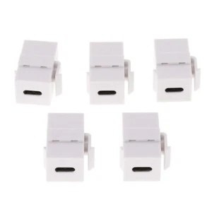 5Piece High USB-C Keystone Jacks Adapter Plastic White 5Gbps - Afbeelding 1 van 10