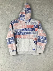 Adidas Boys Long Sleeve Multicolor Fleece Hoodie Size MD 10-12 - Picture 1 of 7