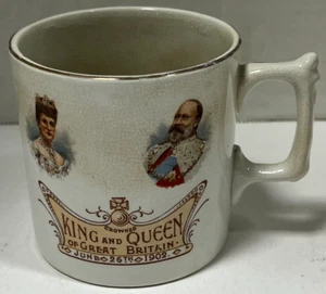 KING EDWARD VII QUEEN ALEXANDRA CORONATION 1902 MUG - Picture 1 of 3