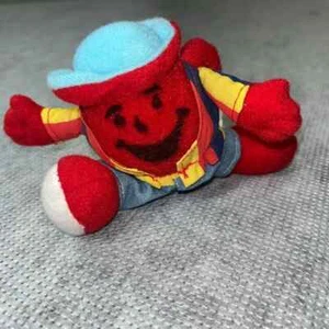 VTG Kool Aid Man Stuffed Plush Beanie Rainbow Shirt Kraft Foods Advertisment - Picture 1 of 9