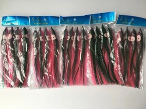 20 NEW Soft Trolling Big Game Lure Bait Skirt 6" Pink/Dark Green - Picture 1 of 2