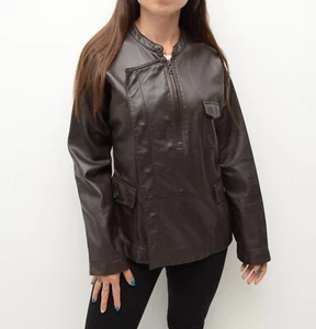 Women's RARE Prada Genuine Leather Brown Jacket Size IT 44,US 8,~M Made in ITALY - Picture 1 of 12