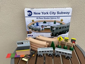 Daron New York MTA New York City Subway Wooden Train Set Near Complete w/ Box - Picture 1 of 22
