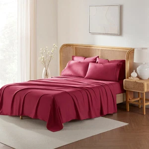 6 Piece Bed Sheet Set by Nymbus- Hotel Luxury Pillowcases, Fitted & Flat Sheets - Picture 1 of 202