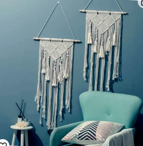 Large Macrame Handmade Wall Hanging Tapestry Boho Doorway Decor art Tassel - Picture 1 of 5