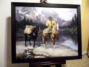 Russ Docken "Cowboy" Oil Canvas Wood Frame Painting - Picture 1 of 4