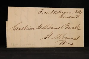 Vermont: Johnson 1839 Stampless Cover, Black Ms, Postmaster Free to St. Albans - Picture 1 of 4