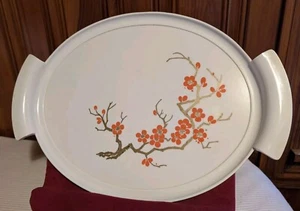 Vintage Avon Imperial Garden Orange & Gold Kirschblüten Tablett - Bild 1 von 4