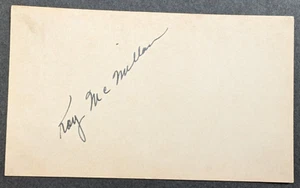 Roy McMillan - 1951 Debut Autographed 3x5 Index Card - Deceased 1997 - Picture 1 of 2
