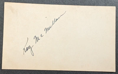 Roy McMillan - 1951 Debut Autographed 3x5 Index Card - Deceased 1997 - Image 1 of 2