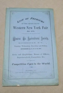 Lista de primas de la Feria del Oeste de Nueva York 1873 de la Sociedad de Agricultura de Rochester - Imagen 1 de 8