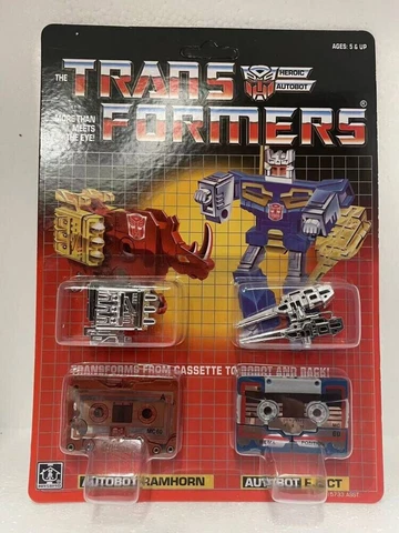 Transformers G1 Autobots cassettes Ramhorn Eject reissue brand new MISB Cover