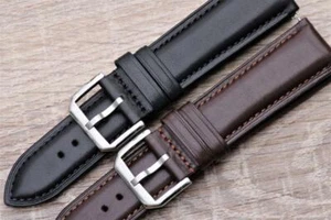 Watch Strap Genuine Smooth Calf Leather Padded Remborde 18mm-24mm - Picture 1 of 3