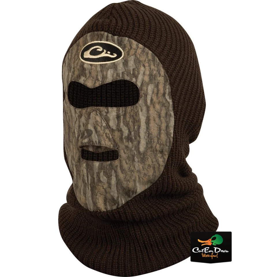 DRAKE WATERFOWL SYSTEMS LST HEAVY WEIGHT CAMO FACE MASK HOOD - Image 1 of 1