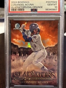 Bowman Luisangel Acuna Gladiators RC 2024 refractor naranja/25 PSA 10 GEMA COMO NUEVO  - Imagen 1 de 3