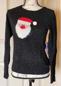 Artisan NY Womens Holiday Santa Sweater Cotton Lambswool Cashmere Size M NWT - Picture 1 of 6