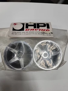 HPI # 2175 Super Star Mt Wheels Chrome NIP RC10 T LX-T Fronts.  - Bild 1 von 2