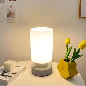 Cordless Bedside Table Lamp - Rechargeable Small for Bedroom white-1 - Picture 1 of 8
