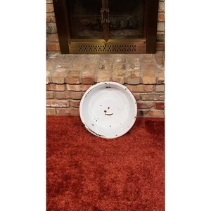 Vintage Enamelware Basin, Large Round, Farmhouse Primitive, Country Rustic - Picture 1 of 4