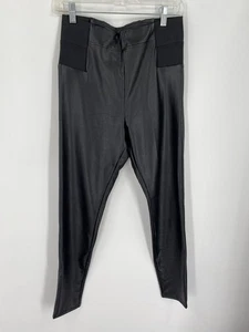 a new day schwarze Kunstleder High Rise Pull On Skinny Fit Hose Gr. M - Bild 1 von 3