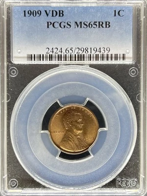1909 VDB Lincoln Cent MS65RB PCGS (#PA29819439) - Image 1 of 2