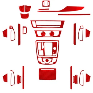 Kits de 34 piezas de fibra de carbono roja embellecedor interior completo para Audi A6 S6 C7 A7 S7 2012-18 - Imagen 1 de 9