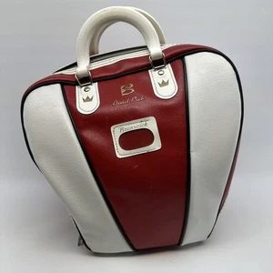 Bolso de Bolas de Bolos Brunswick Rojo y Blanco Vintage Bola Única 70S 80S RETRO - Imagen 1 de 22