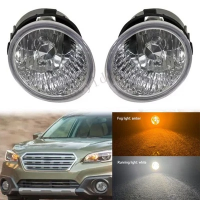 LED Amber Front Fog Lamp w/ White Running Light For Subaru Outback 2015-2017 - Imagem 1 de 4