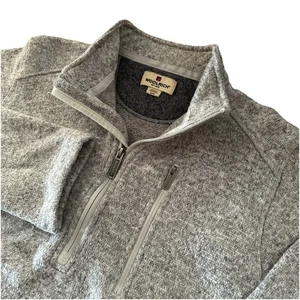 Woolrich Men’s Medium 1/2 Zip Gray Mock Neck Fleece Pullover Sweater - Picture 1 of 6