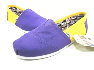 TOMS CLASSICS EAST CAROLINA UNIVERSITY MEN SHOES PURPLE/YELLOW US 9.5 NEW - Picture 1 of 6