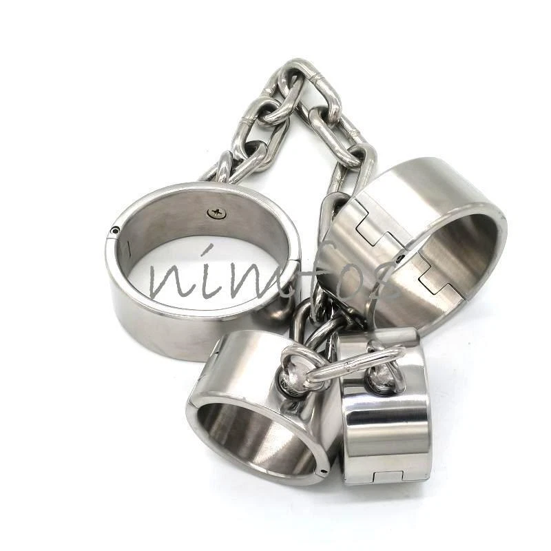 Fijación de tobillo esposas de acero inoxidable 100 % resistente de 4 cm Foto 1 de 4