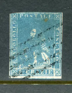 Toscana Toscana Toscana Estados Italianos 1857 6Cr Estampilla Fina Usada Gato Euro 425 - Imagen 1 de 2