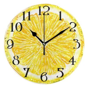 Lemon Clock for Kitchen Wall Lemons Clock Yellow Kitchen Clock Battery Operat... - Picture 1 of 8