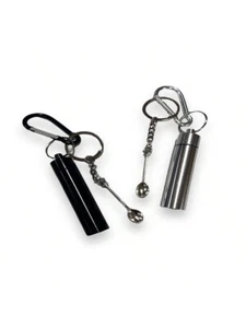 Paquete de 2 botellas portátiles de almacenamiento de especias para camping al aire libre viaje pino barbacoa - Imagen 1 de 5