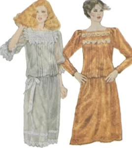 1980s Drop Waist Dress Gunne Sax McClintock Simplicity 6155 Sewing Pattern - Picture 1 of 3