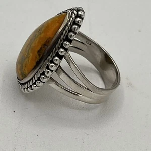 Authentic Bumble Bee Jasper Sterling Silver Ring Bolivia - Picture 1 of 6